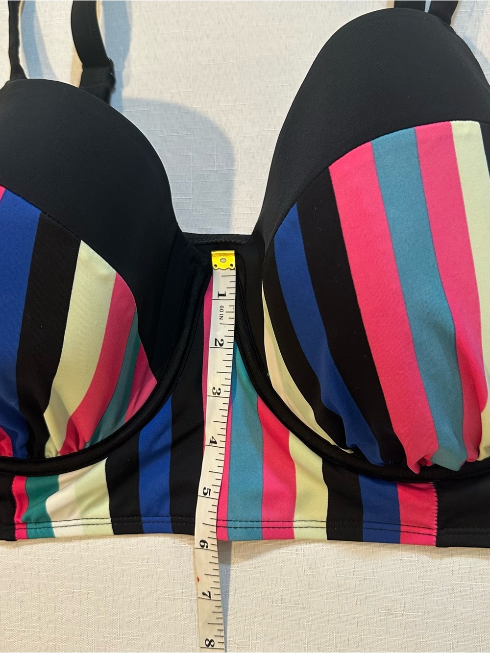 Swim By Cacique 42F Longline Underwire Bikini Top Stripe - Picture 6 of 13